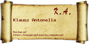 Klausz Antonella névjegykártya